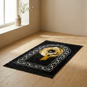Black jumbo size Islamic prayer mat for adults