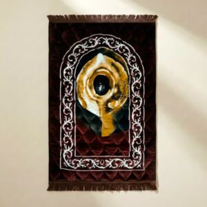 Elegant and premium quality brown color Islamic prayer mat