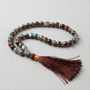 Brown marble finish tasbeeh 33 beads premium misbaha