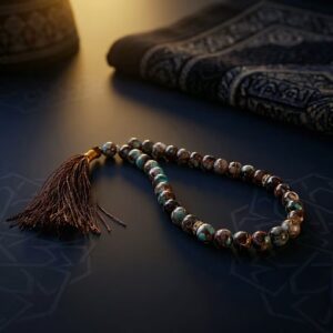Brown marble finish tasbeeh 33 beads premium misbaha