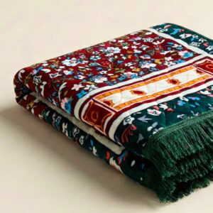 Elegant heritage style Islamic prayer mat for adults in multi color