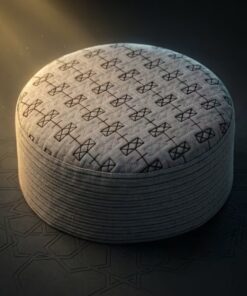 Cream color self printed premium quality kufi cap
