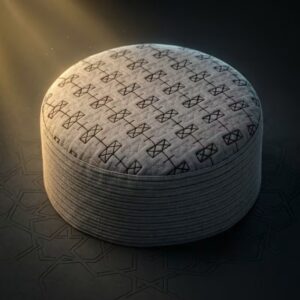 Cream color self printed premium quality kufi cap