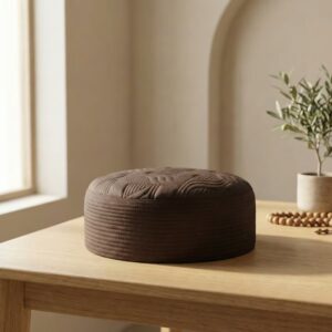 Classic brown Muslim prayer cap premium structured Islamic kufi