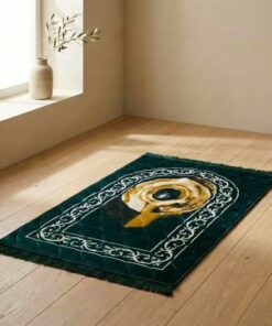 Elegant Emerald Islamic Prayer Mat – Full Size Soft Comfort Janamaz