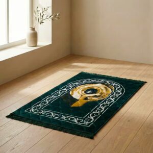 Elegant Emerald Islamic Prayer Mat – Full Size Soft Comfort Janamaz