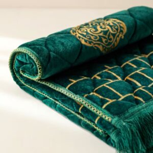 Carpet like Janamaz for kids in beautiful Islamic green color