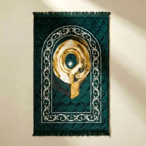 Premium quality luxury green praying mat for Muslims