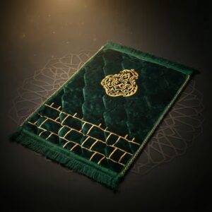 Green kid's prayer mat beautiful and carpet like material