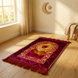Kids red color premium quality prayer mat (janamaz)
