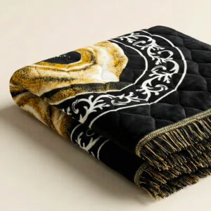 Black full size prayer mat janamaz for adults