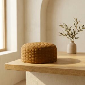 Golden beige Islamic kufi cap premium hard Muslim namaz wali topi
