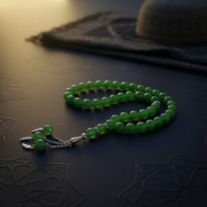 Parrot green tasbeeh 33 beads marble finish premium misbaha