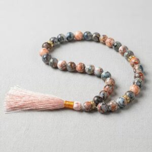 Pink marble finish tasbeeh 33 beads premium misbaha