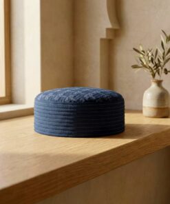 Navy blue Islamic kufi cap premium hard Muslim topi for men
