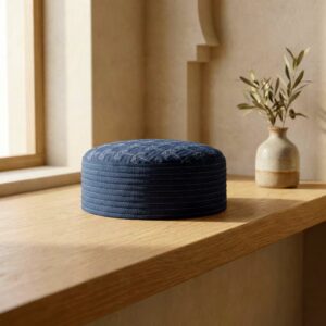 Navy blue Islamic kufi cap premium hard Muslim topi for men