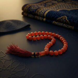 Red Aqeeq stone tasbeeh 33 beads 10mm premium misbaha