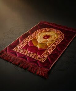 Red color printed premium quality Salah prayer mat for kids
