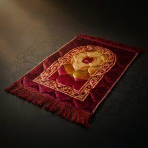 Red color printed premium quality Salah prayer mat for kids
