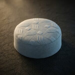 Premium quality Sky Blue self printed Islamic Cap Kufi Topi Sirat Pakistan
