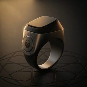 iQibla metal Zikr Ring in space gray color and waterproof