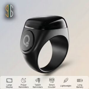 iqibla zikr ring noor black digital tasbih counter