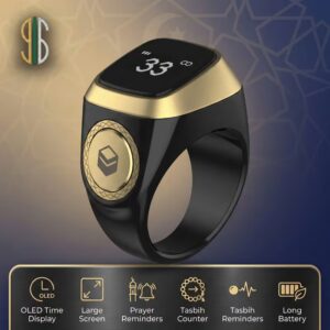 iqibla zikr ring lite s black digital tasbih counter features