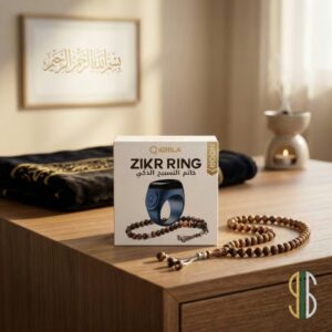 Blue iQibla zikr ring smart tasbih counter device