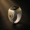 iQibla premium quality White Zikr Ring with Golden Detail