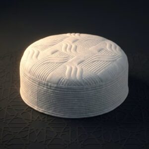 Classic white Islamic prayer cap premium hard safed namaz wali topi